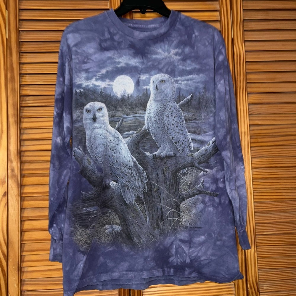 The Mountain Tye Dye Owl‎ Graphic Long Sleeve Tee Shirt Size Medium